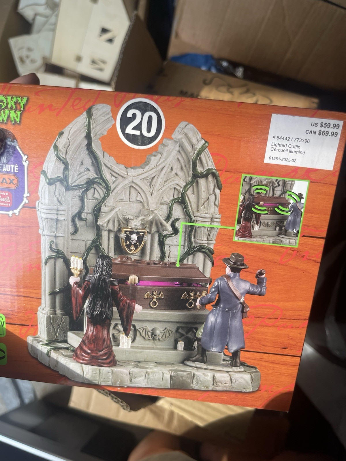 Lemax Spooky Town Illuminated Coffin Halloween Village Figure Multicolor 1-Pack