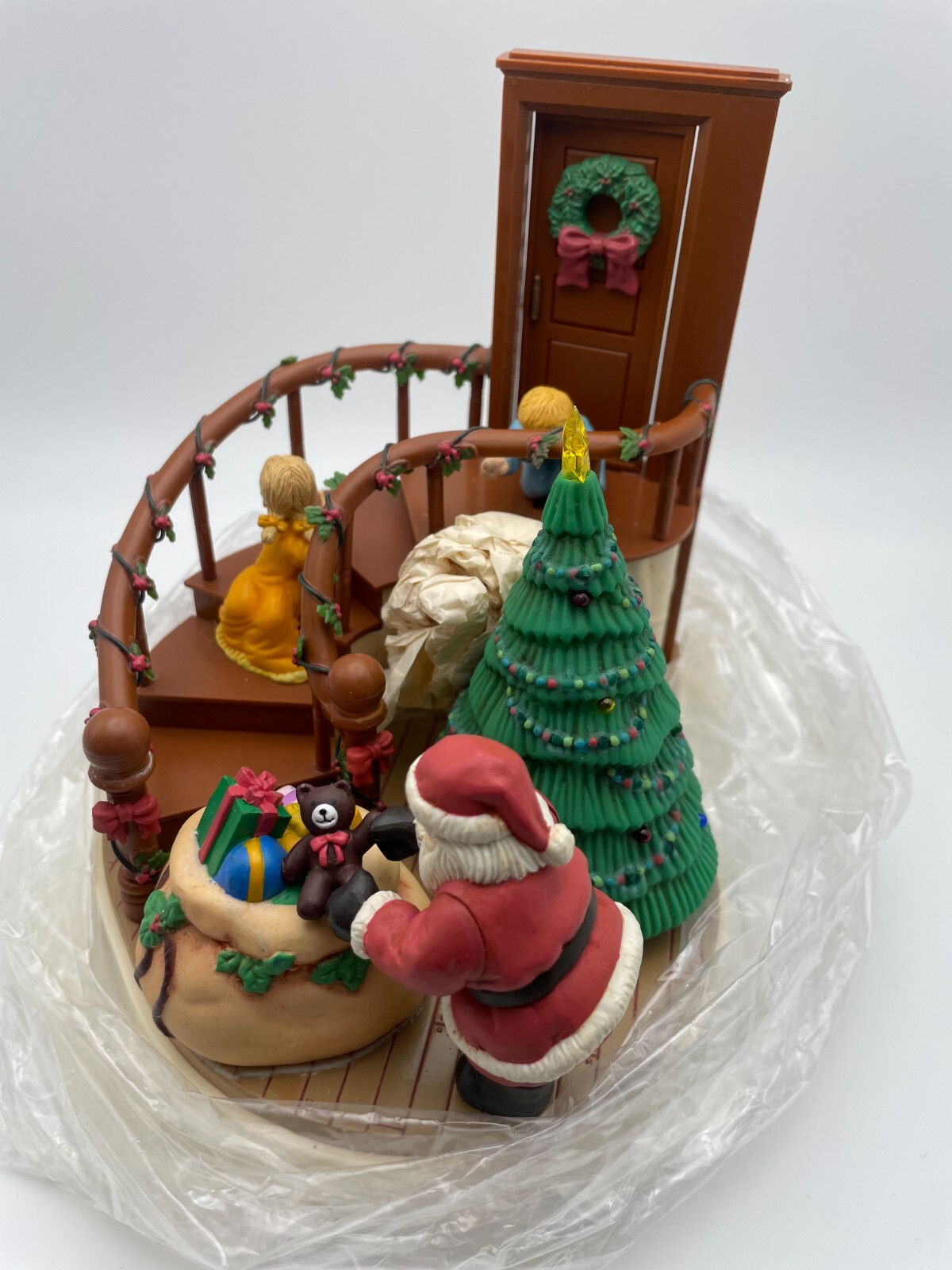 T’was The Night Before Christmas Wind up Animated & Lighted Tree 1989 Rare C63