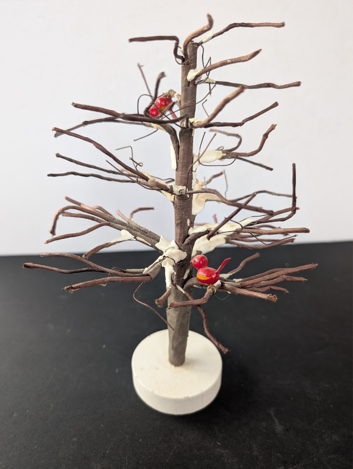 Department 56 Village 8″ Tree Winter Birch Red Cardinals Snow Accessories