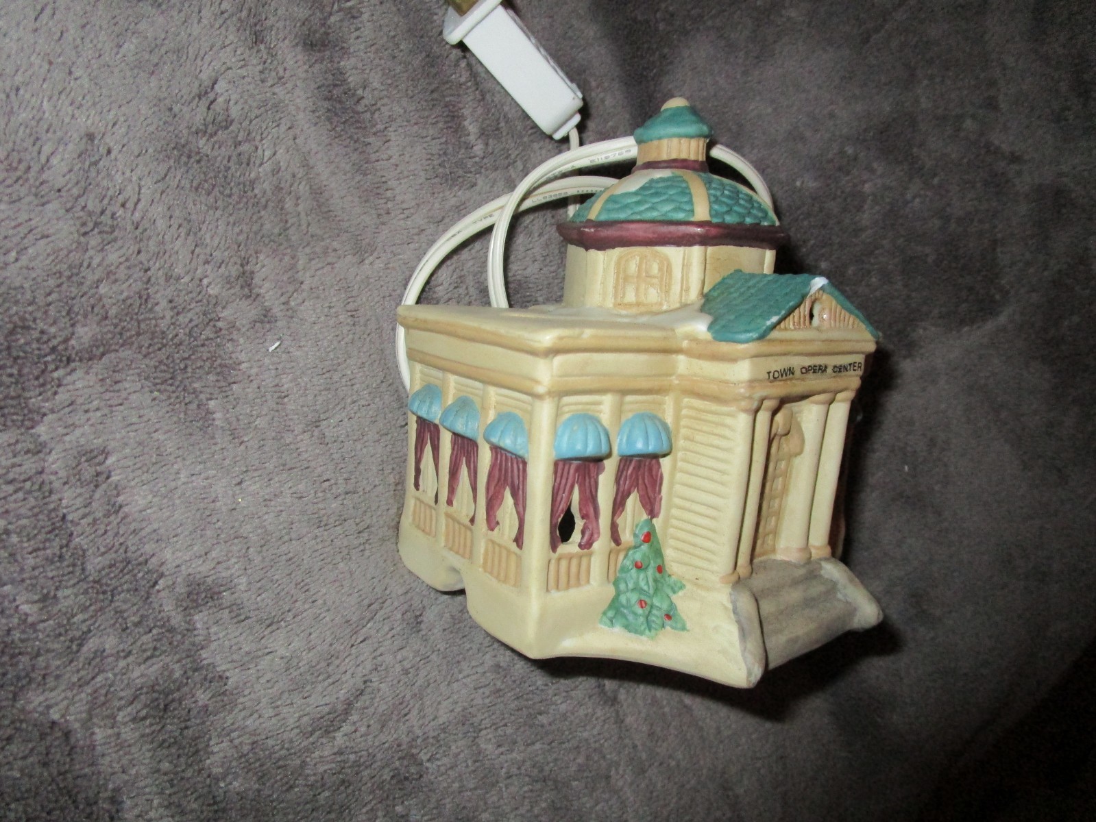 Hand-Painted Porcelain Lighted House, Town Opera Center