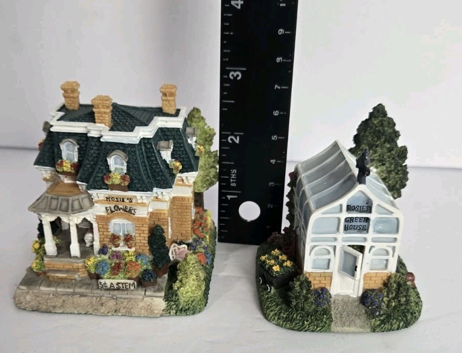 Rosies Flower Shop Liberty Falls Village Miniature Building All In One 2 Pack