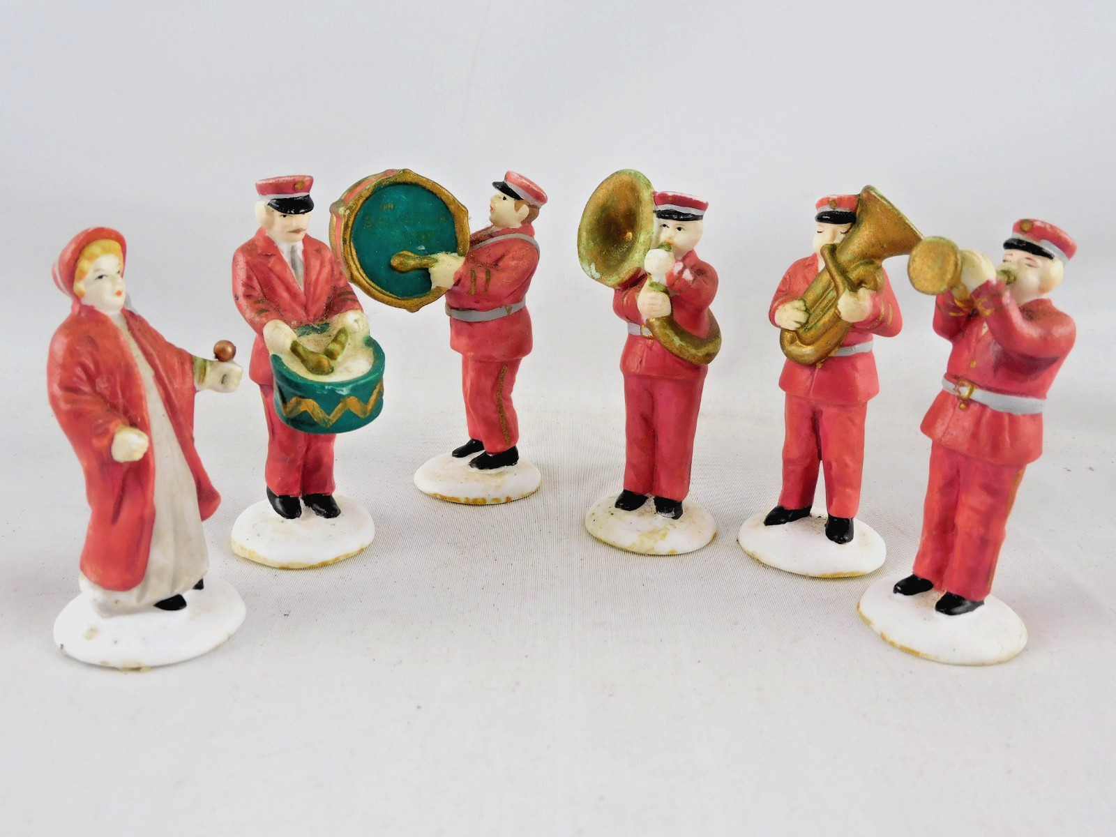 Vtg Dept 56 Salvation Army Band 6 Pcs Porcelain Heritage Village Taiwan 5985-4