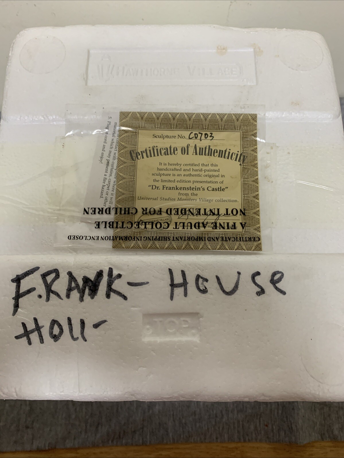 Vintage 2005 Hawthorne Village Universal Monsters Dr Frankenstein’s Castle