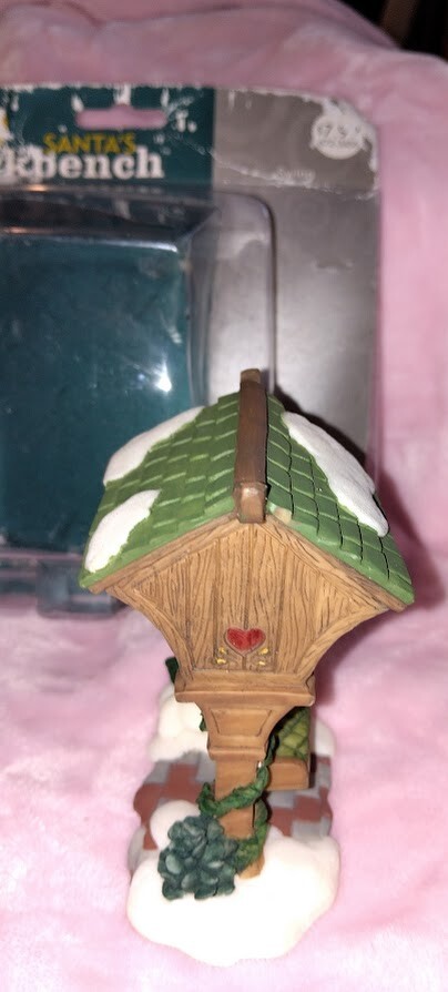 Santas Workbench Swing Christmas vtg Village Collection Figures