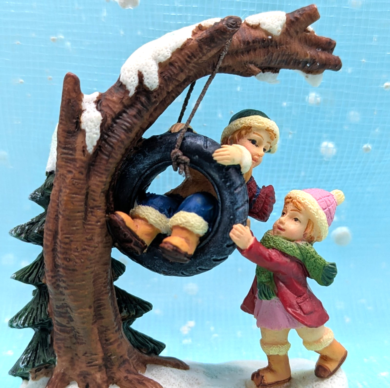 Holiday Time children tire swing *SMALLER SCALE* Christmas Village NO BOX INV220