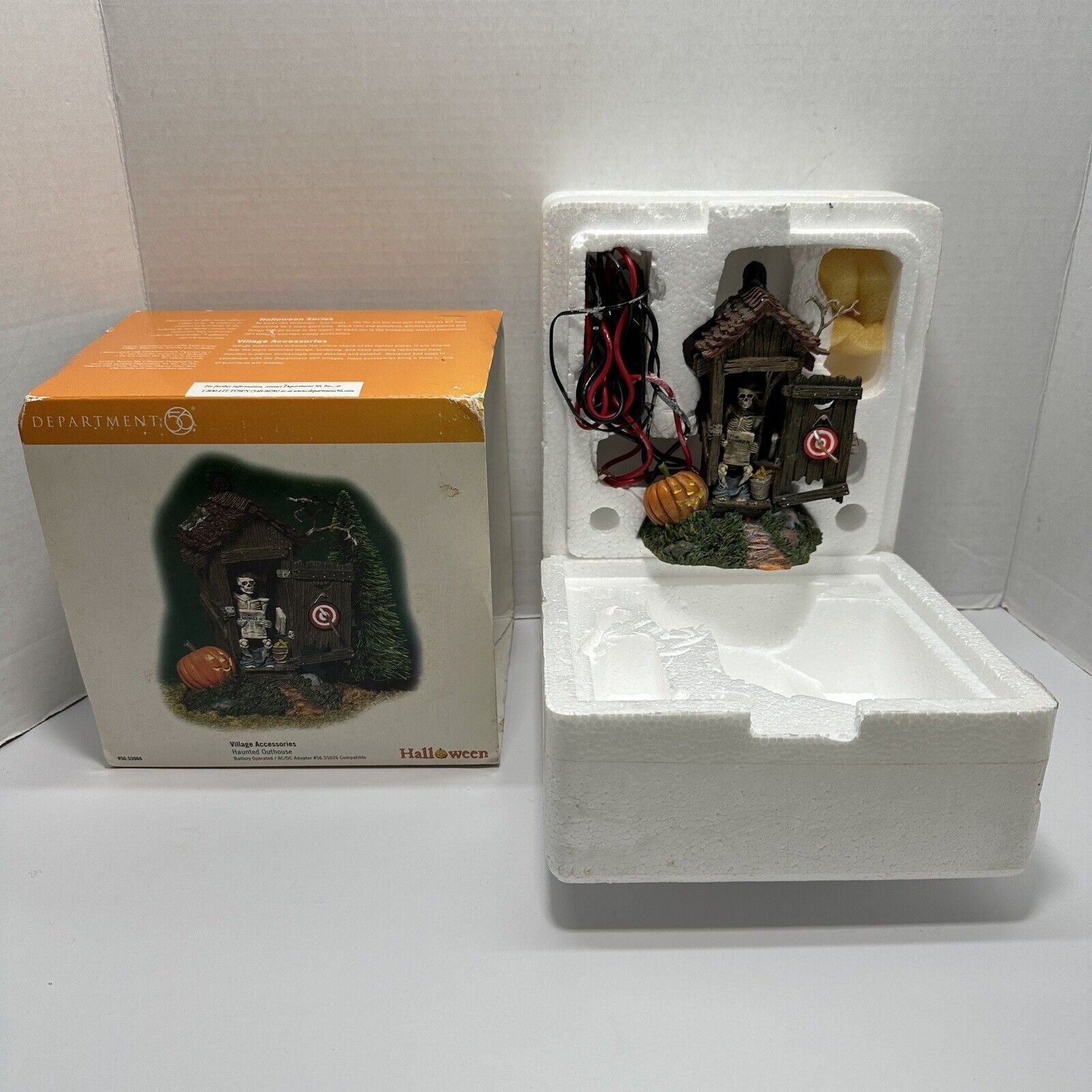 Dept 56 Halloween Village Accessories Lighted Haunted Outhouse – Damaged