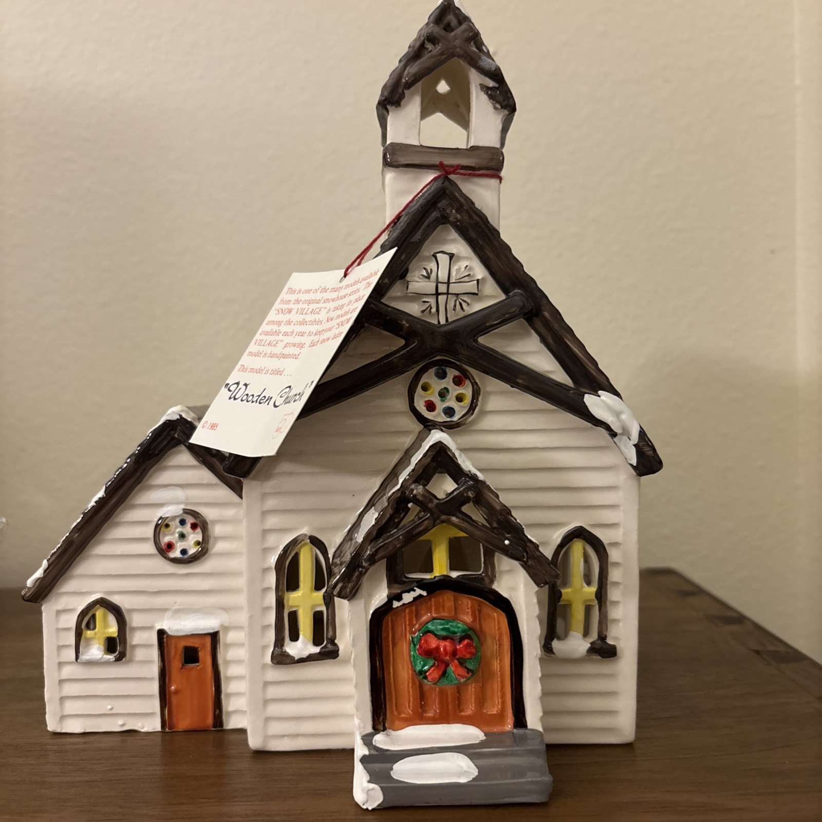 Rare Dept 56 Snow Village Wooden Church #5031-8 (1983-1985)-Excellent