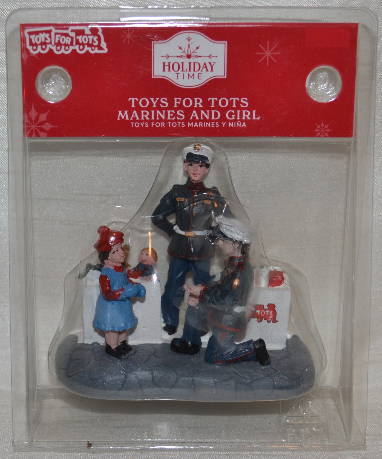 Holiday Time~USMC~2022 Toys for Tots Marine~Marines and Girl~Christmas Village