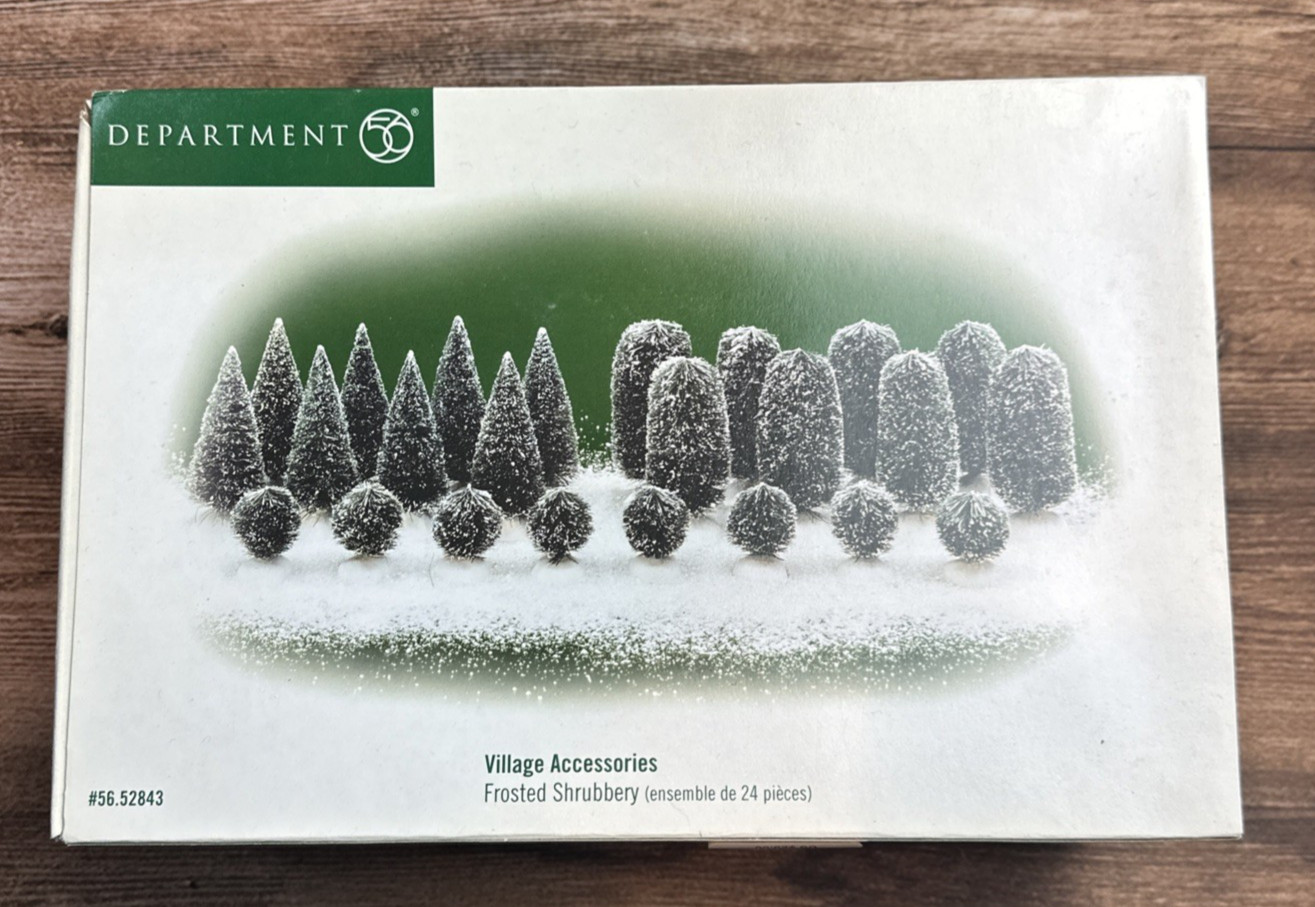 Dept 56 Frosted Shrubbery – Village Accessories – Set of 24 – 56.52843