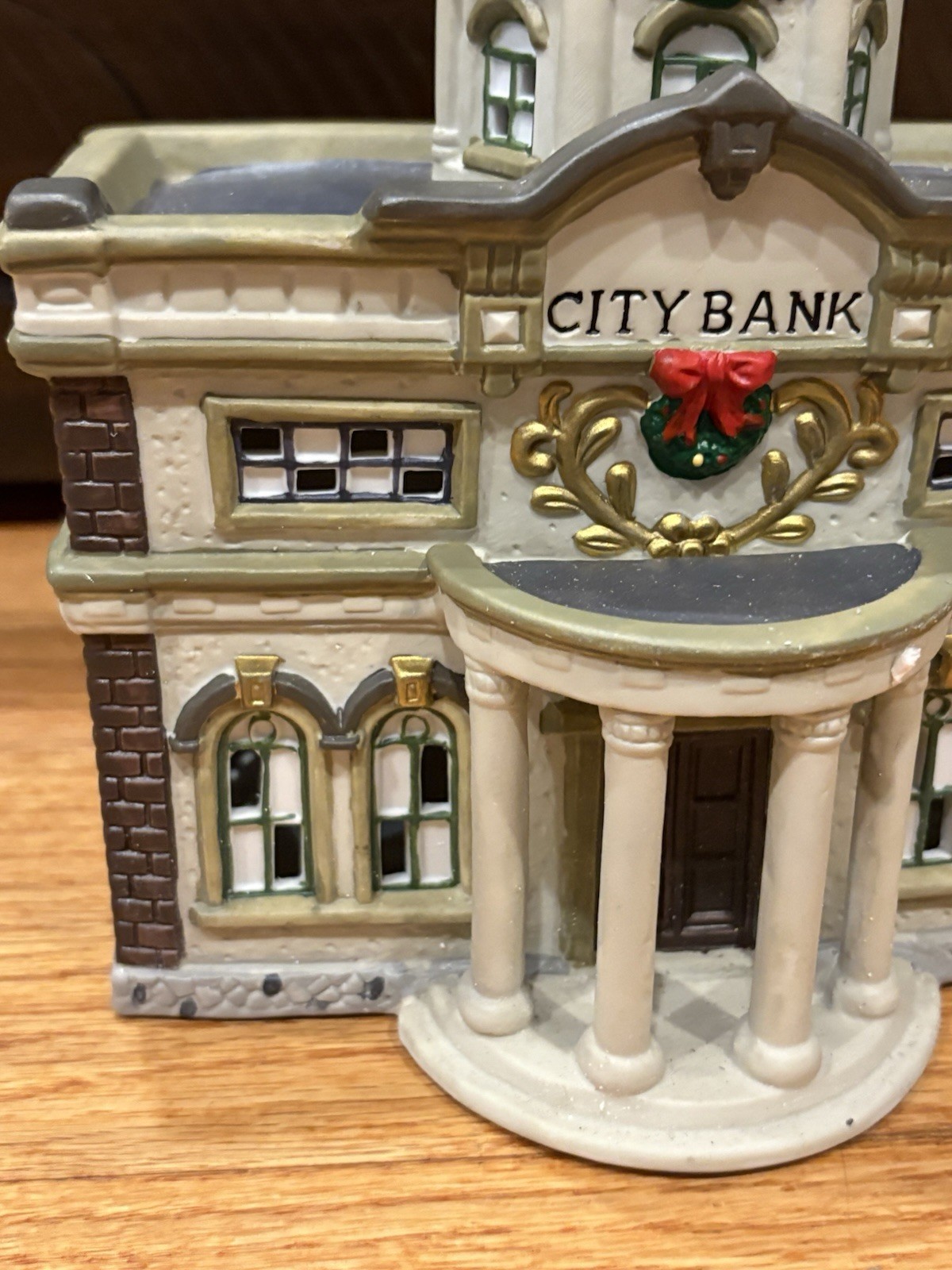 Vintage Copperfield Keepsake Christmas Snow Village Porcelain City Bank