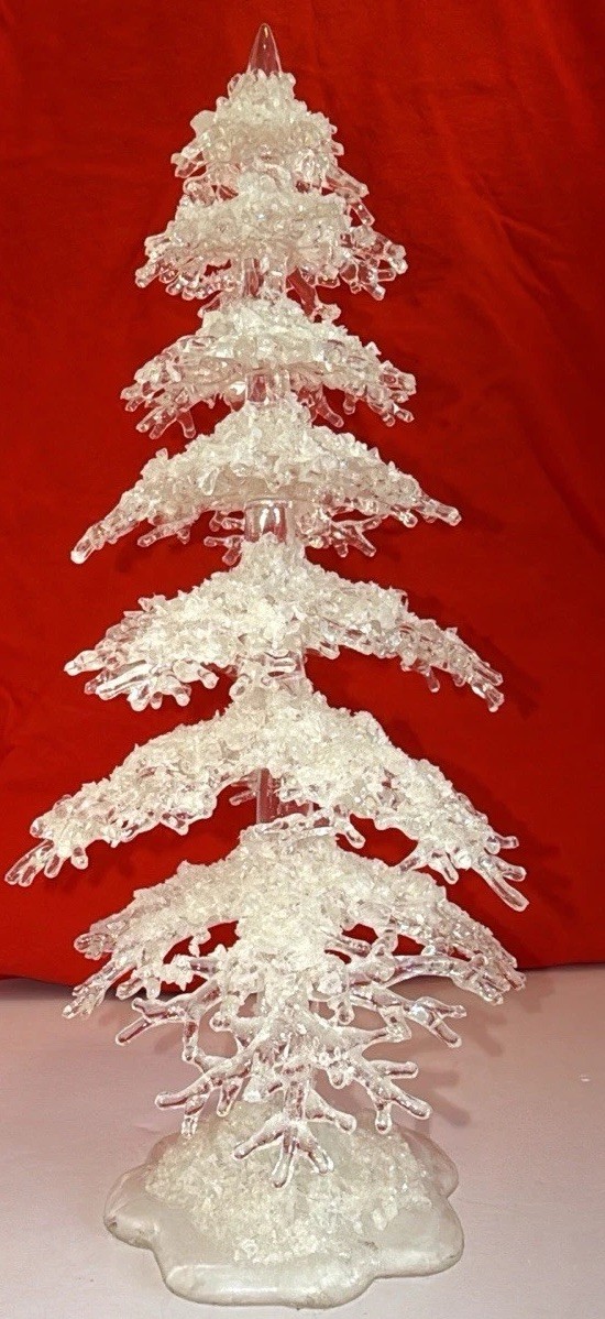 Department 56 Icy Trees Medium Set of 2 Village Accessories 10” & 6” Christmas