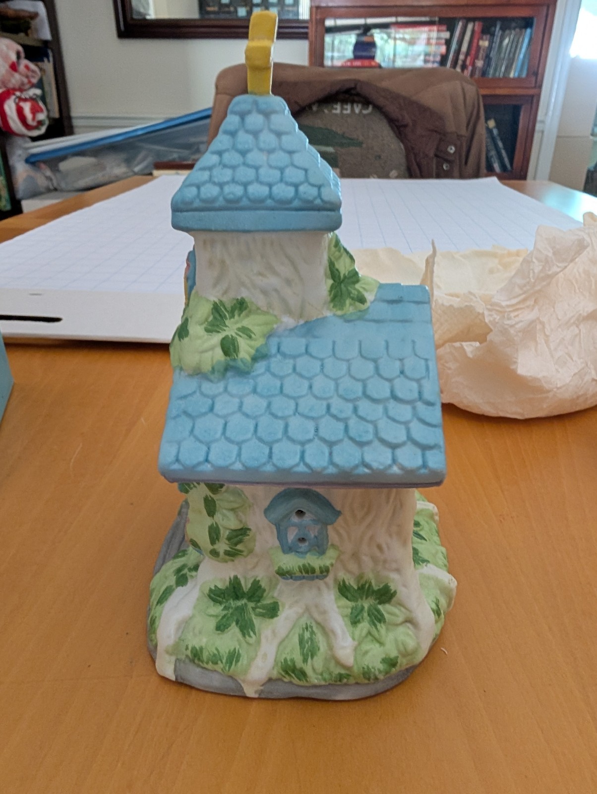 Vintage 90s Easter Jubilee Porcelain Bunny House Church Kmart Village Box