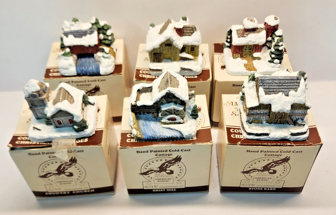 Christmas Village The American Rustic Series Complete Set Country Cottages 1989