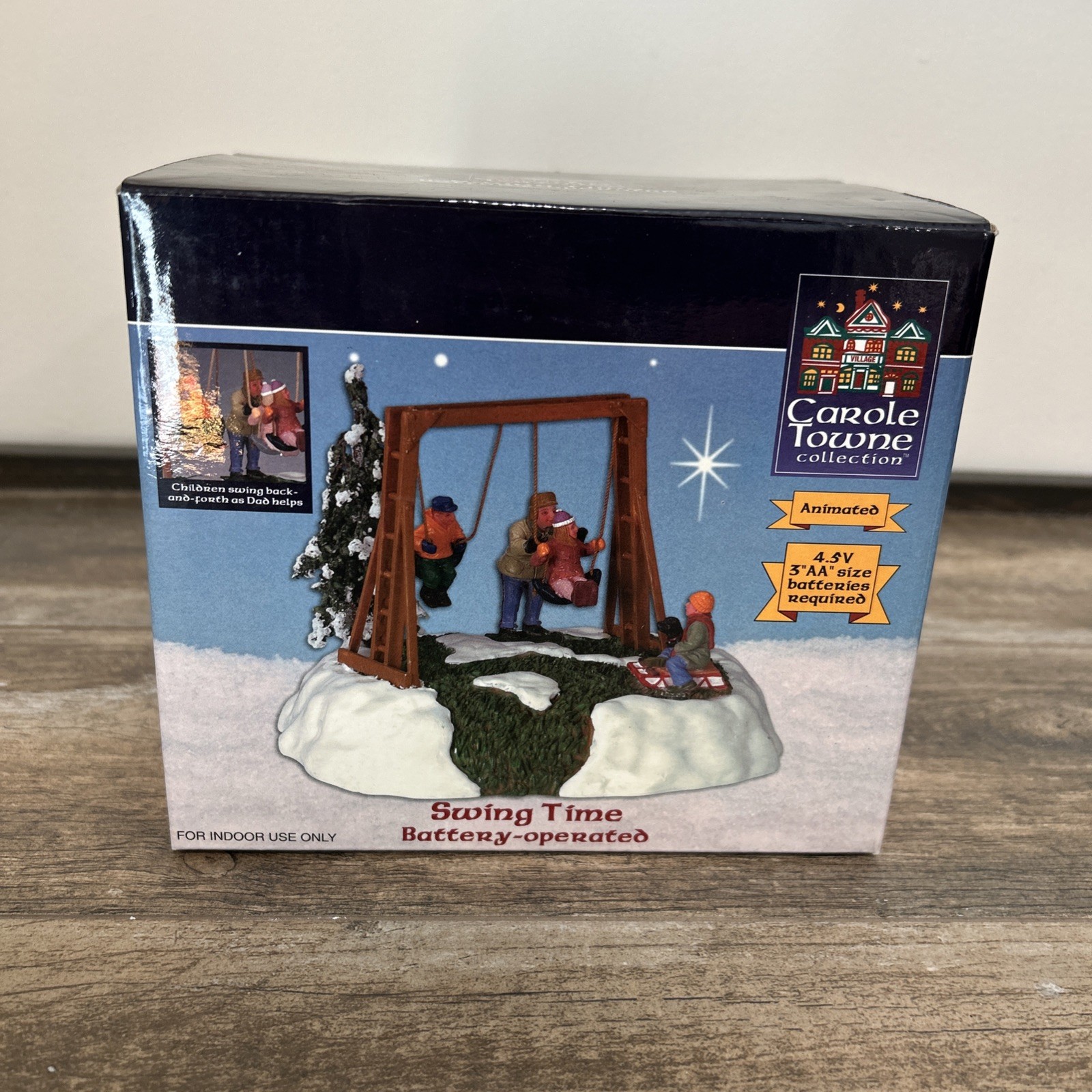 Lemax 2004 Carole Towne Christmas Village Animated Swing Time #44192-New