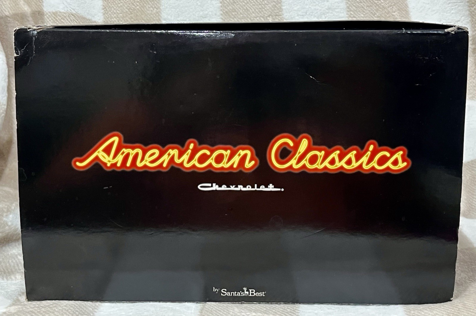 American Classics Chevrolet Dealership Christmas Village Lights Rotating GM Car
