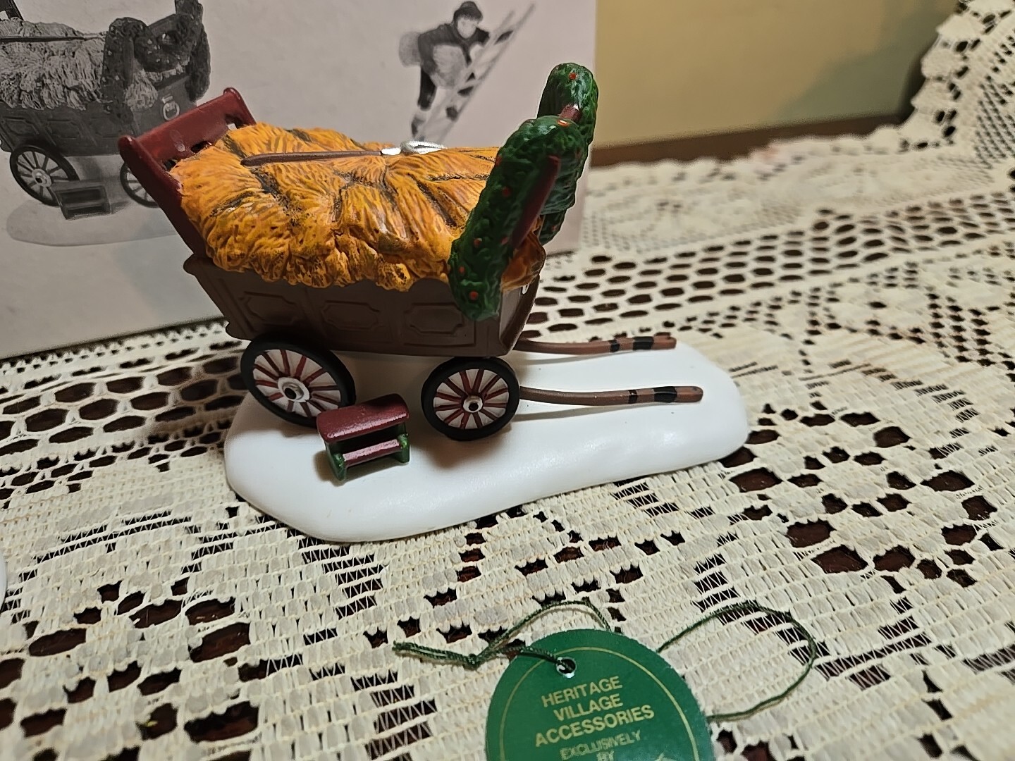Department 56 Heritage Village Thatchers Set of 3 Straw Hay Cart Autumn #5829-7