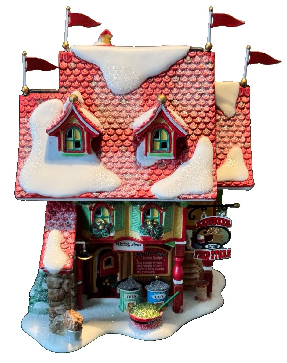 Department 56 Reindeer Flying Feed Store North Pole Series #799919