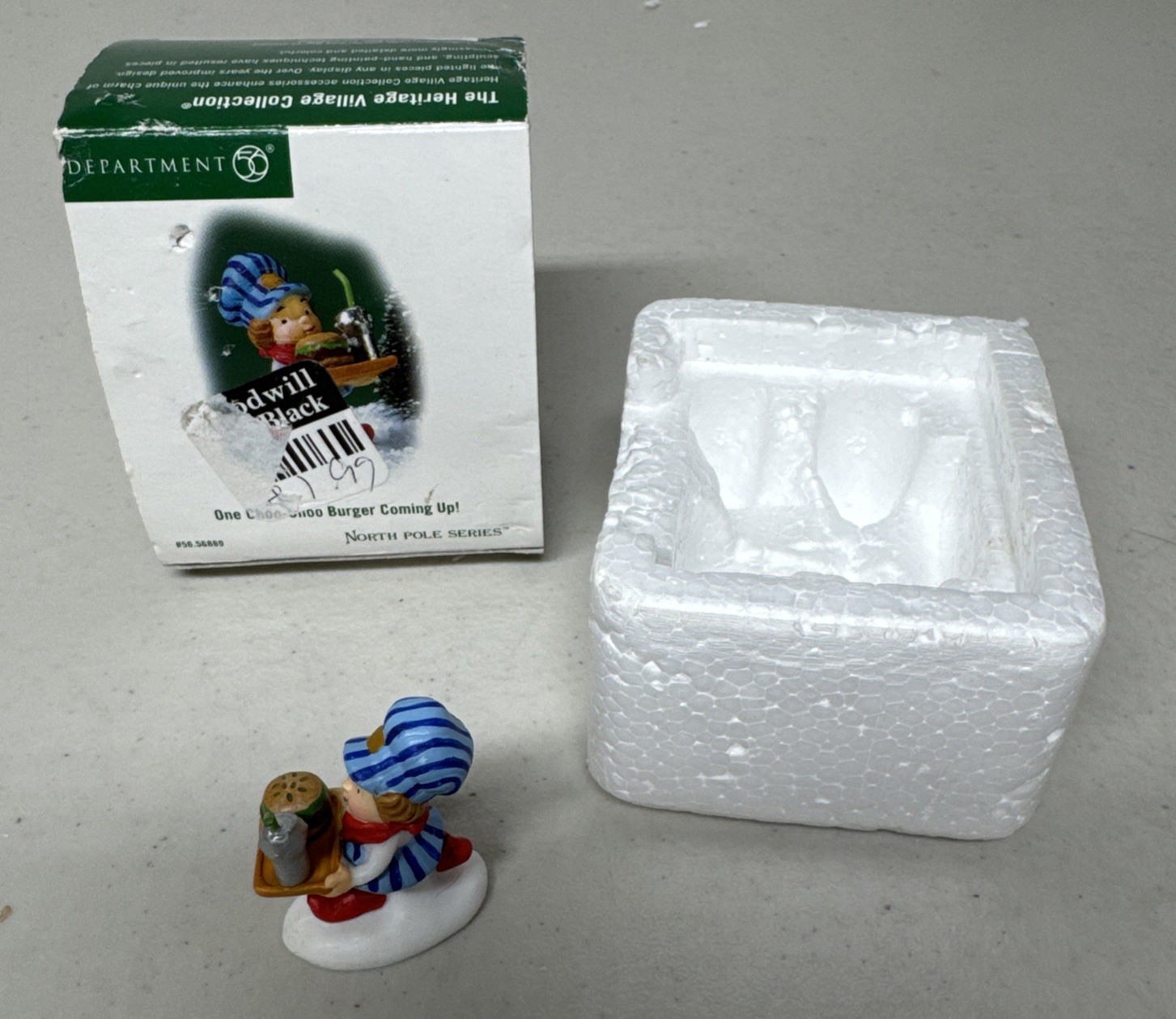 Department 56 North Pole 56889 One Choo-Choo Burger Coming Up Miniature 1.5”