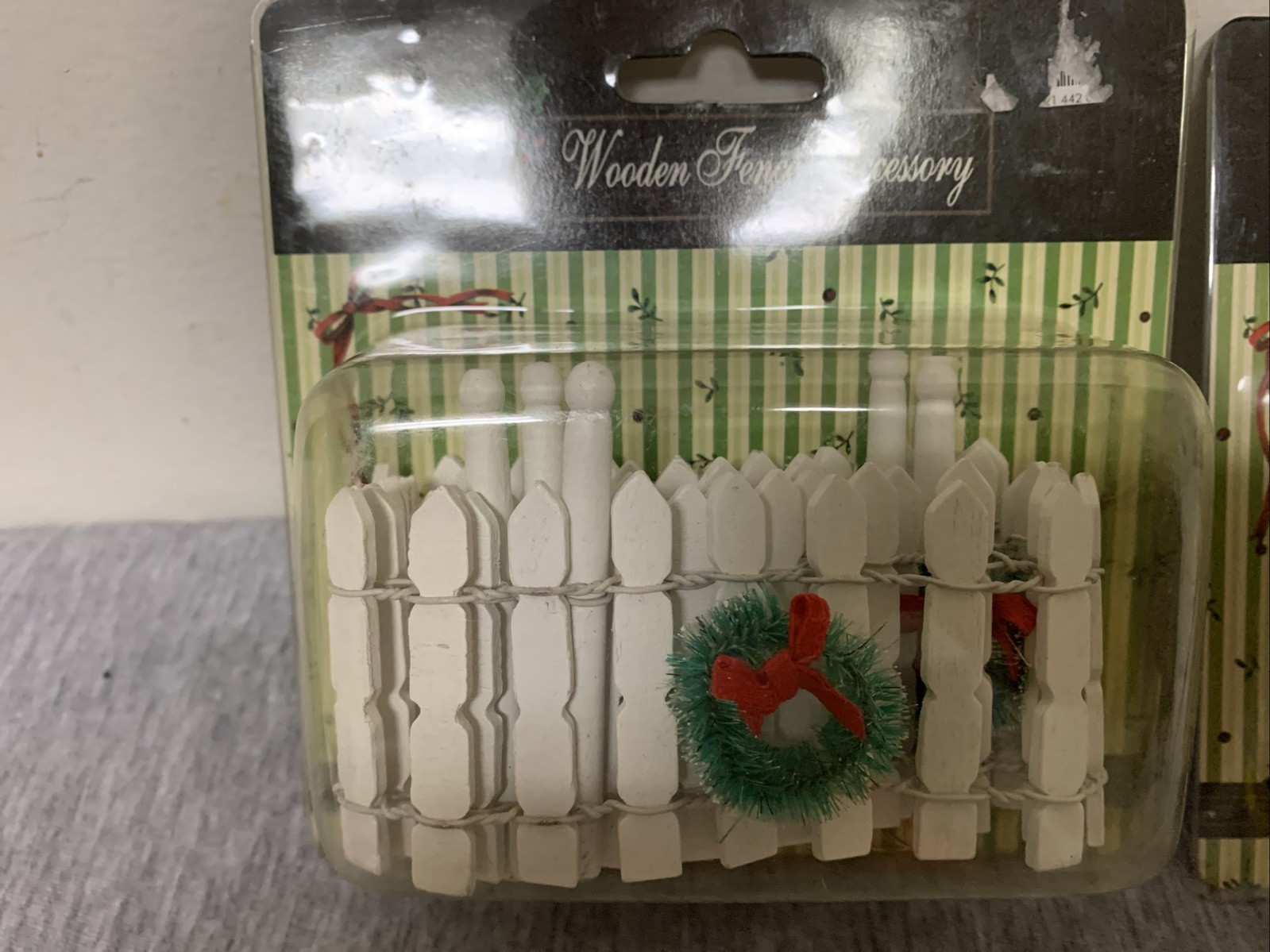 Christmas Village Wooden Fence Accessory Lot of 2 NIP