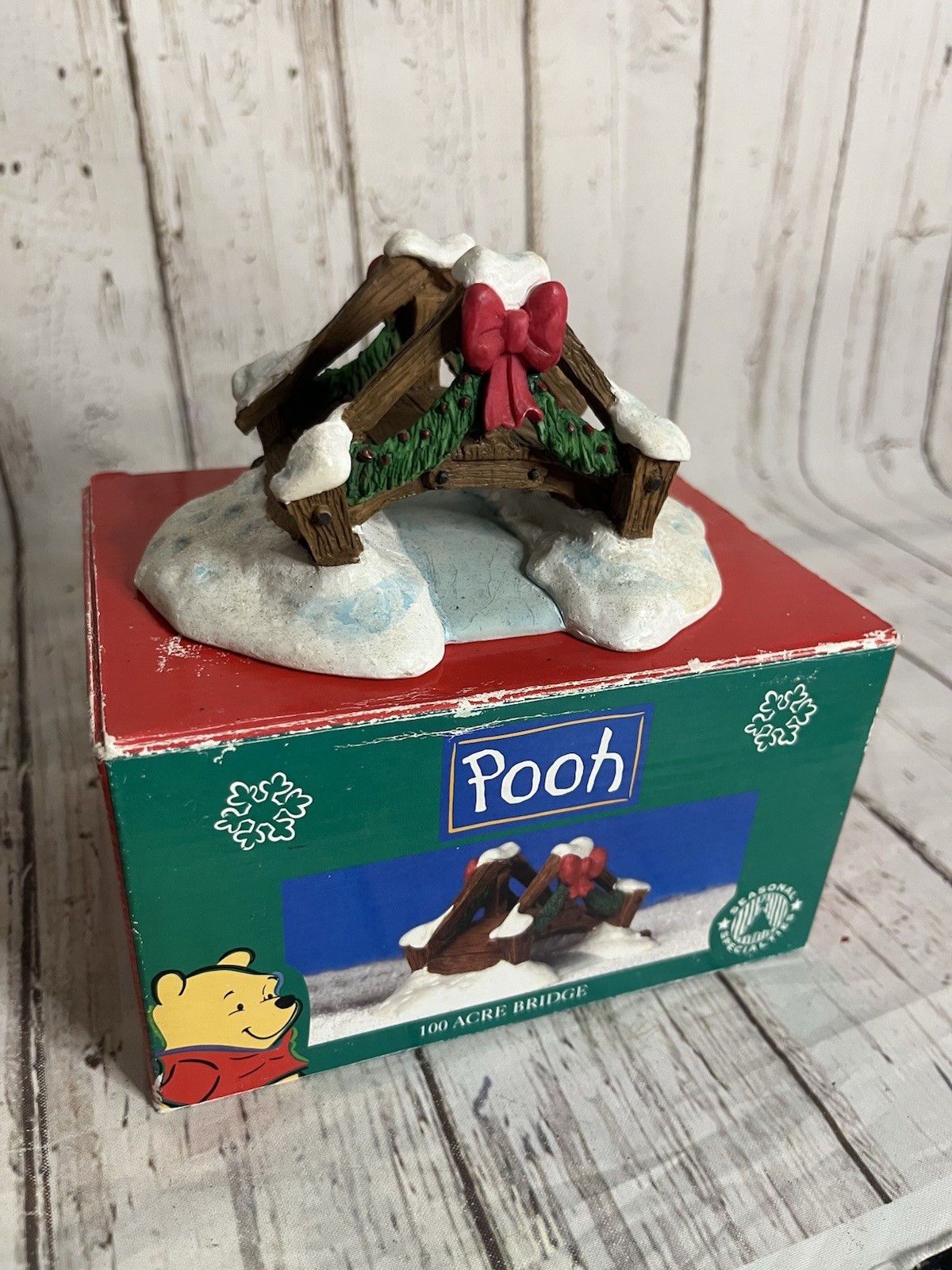 VTG Disney Pooh Christmas Village 100 Acre Bridge by Seasonal Specialties