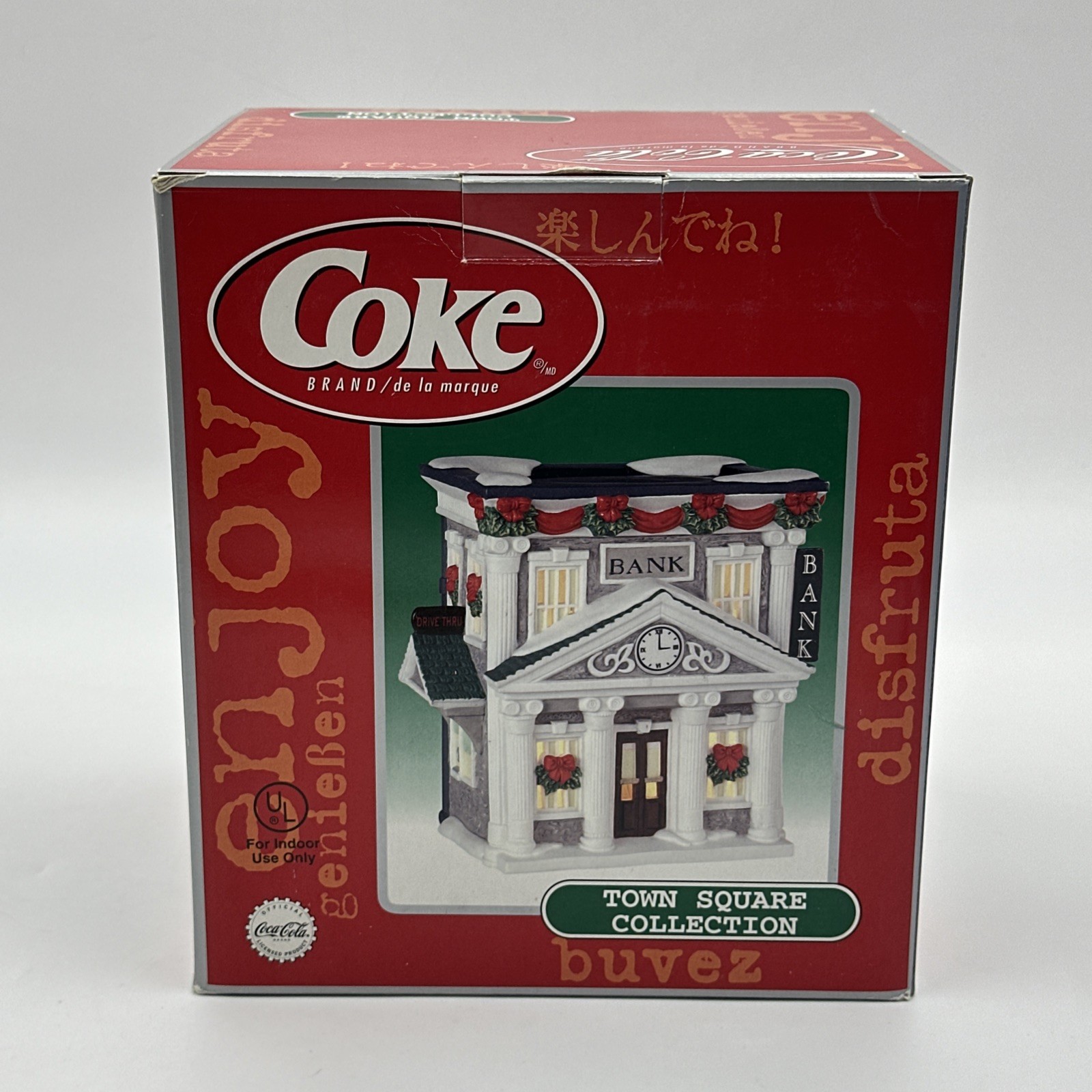Coca-Cola Town Square Collection TOWN SQUARE BANK Lighted Christmas Building