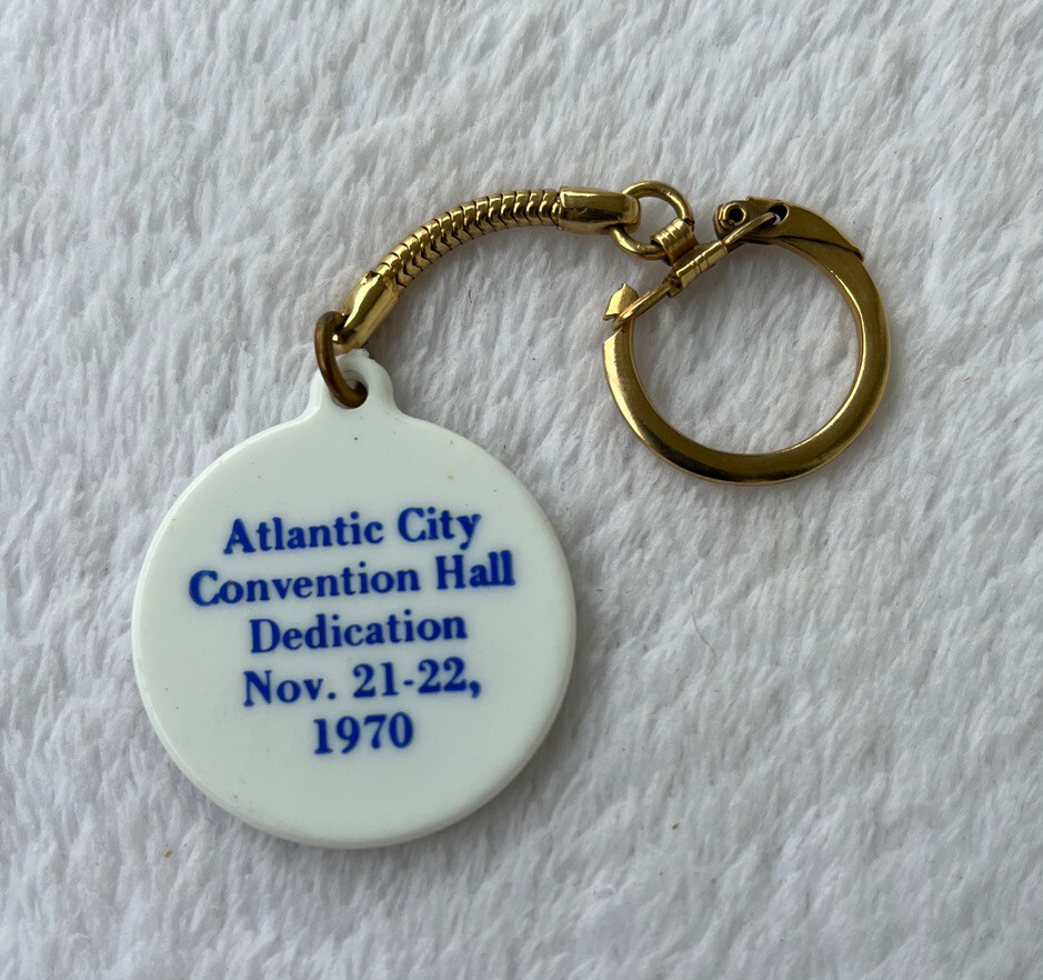 Atlantic City Convention Hall 1970 Dedication Keychain Fob Boardwalk New Jersey