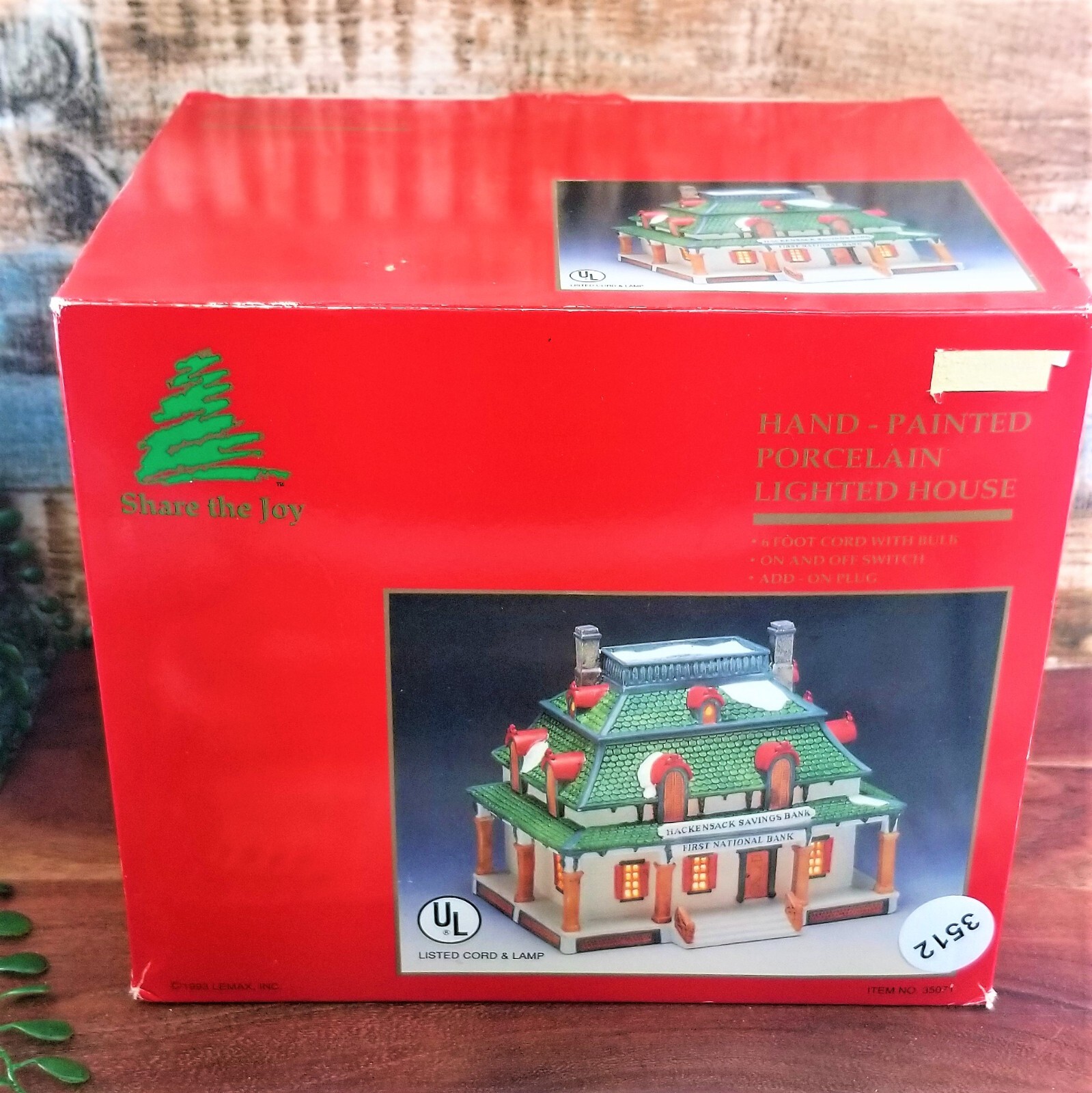 Vintage Caldor Village Lighted Christmas Hackensack First National Savings Bank