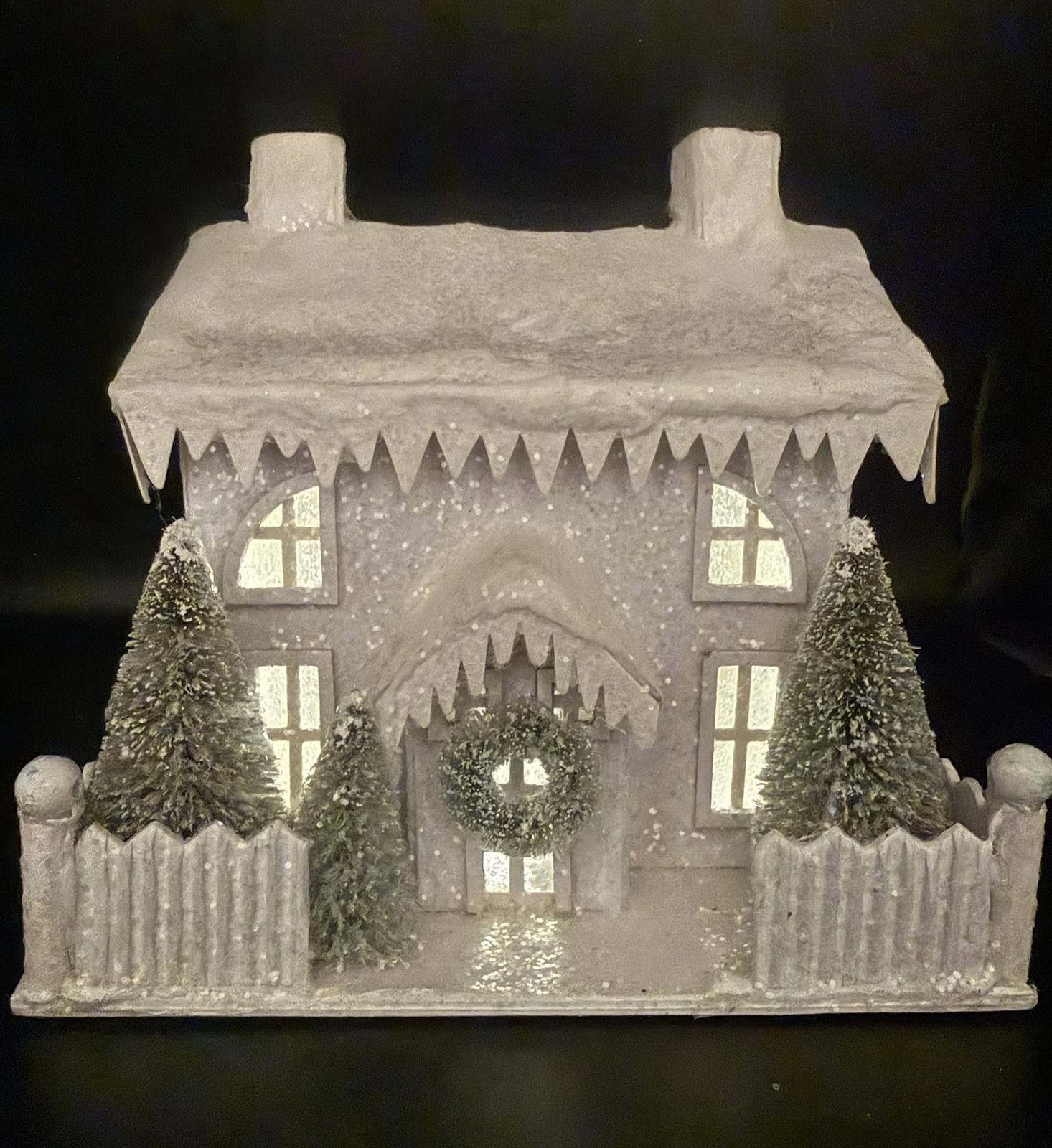 Regency International Snowy White Manor Light Up Christmas Village House 5.75”
