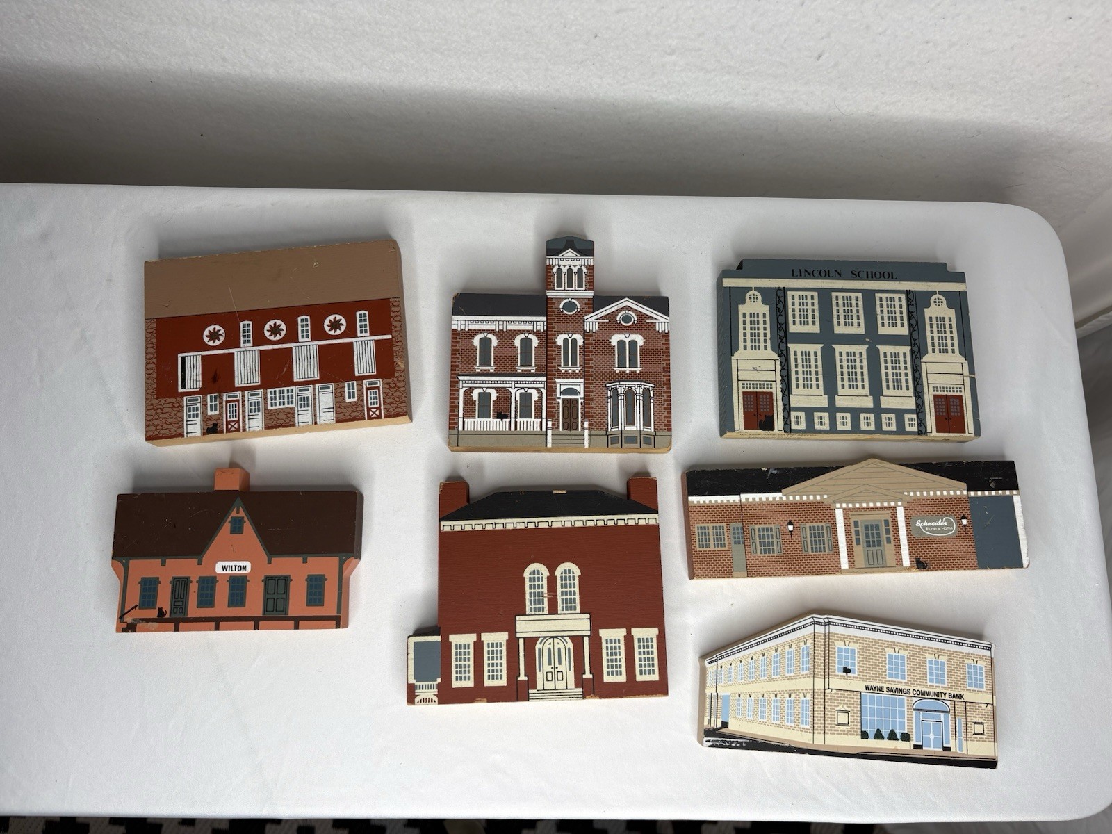 Cat’s Meow Village Building Lot Houses School Bank Faline Signed 1988–1999