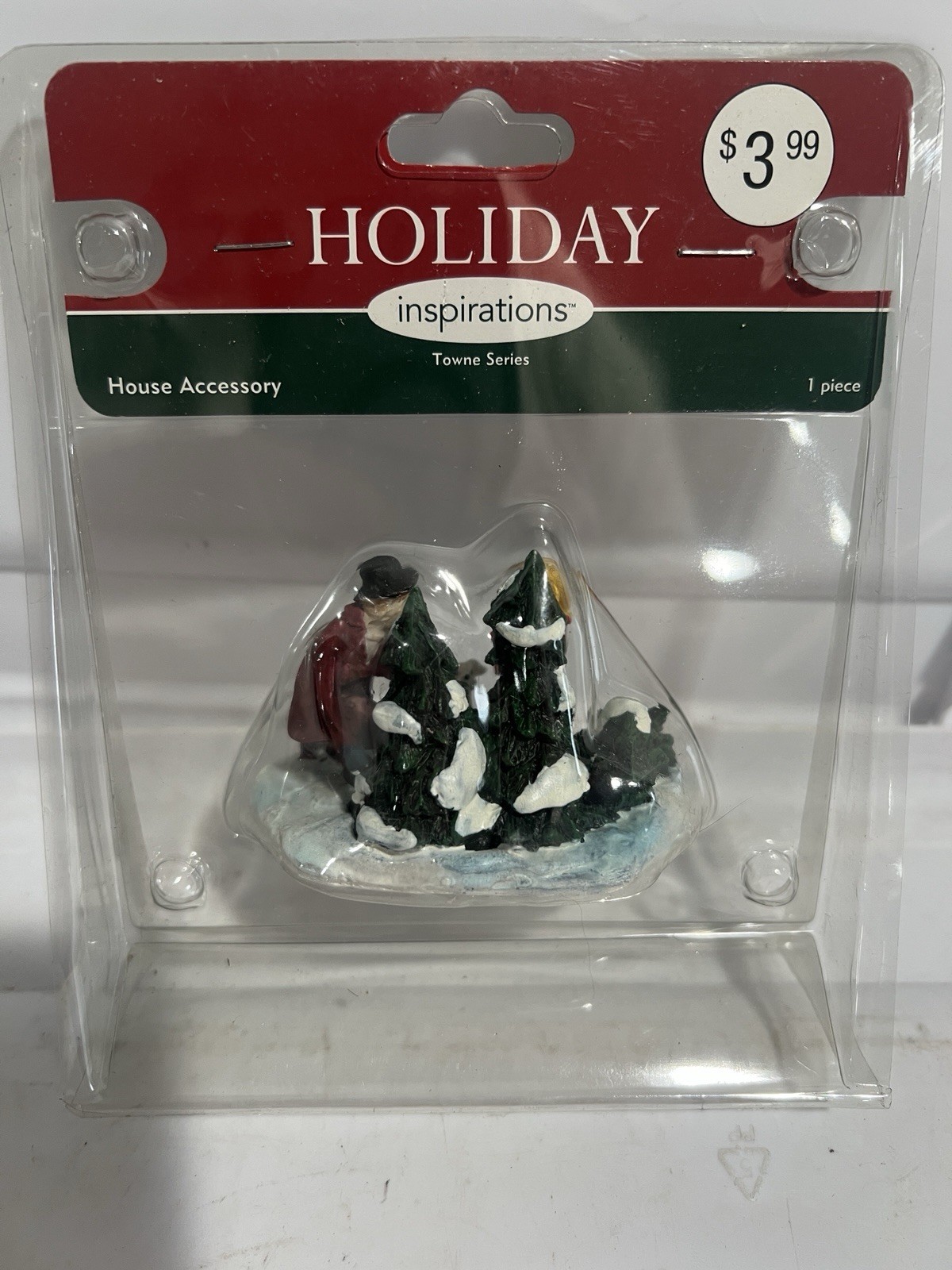 Holiday Inspirations Town Series House Accessory Trees, Dad, Kid & Dog NEW