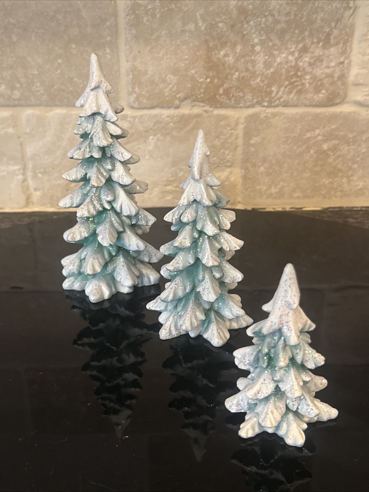 Village Dept 56 Village Decor “ Winter Pines” 5”,4”,3” Christmas