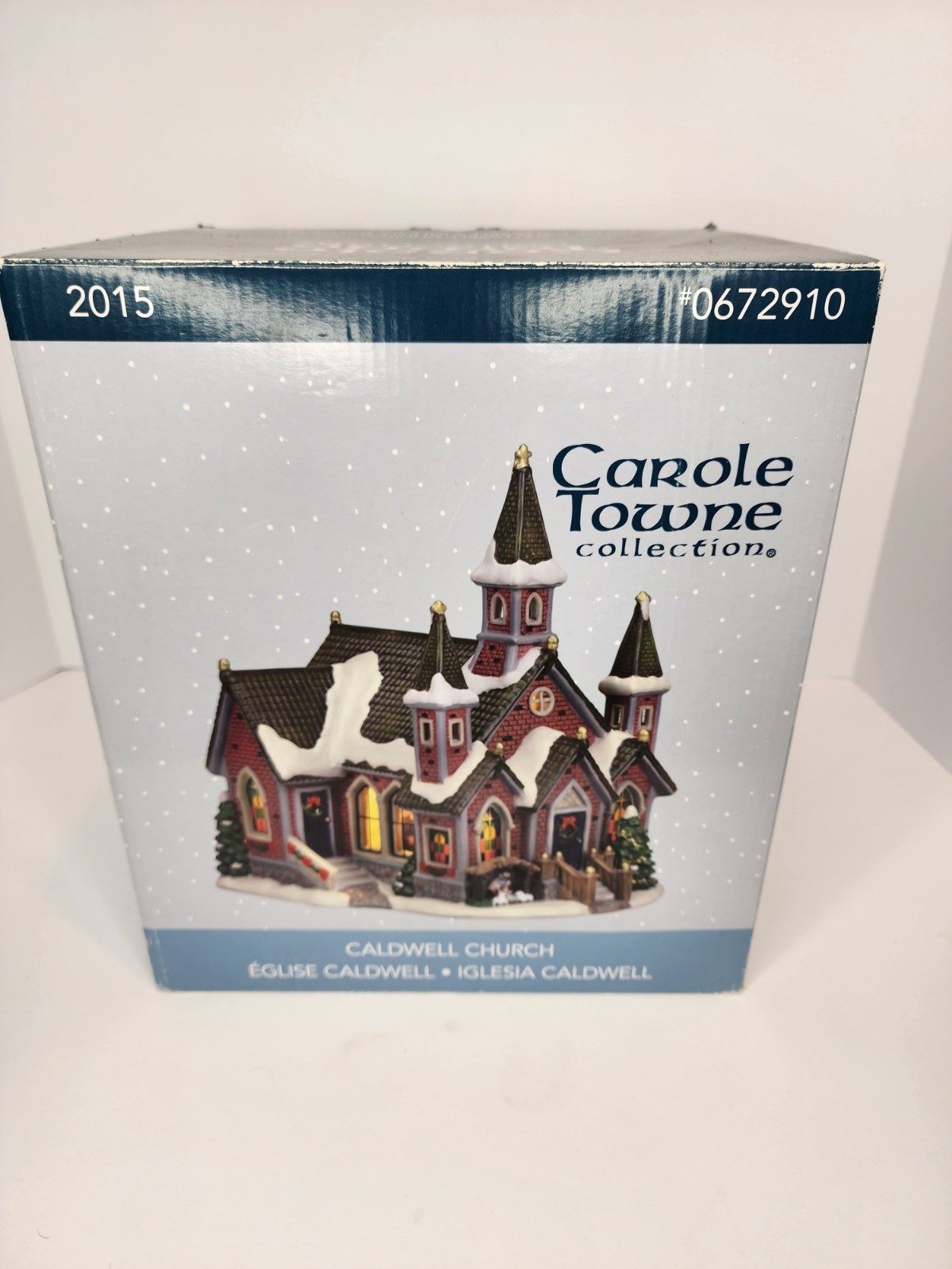 Lemax Carole Towne Building Caldwell Church 2015 0672910 Open box light works