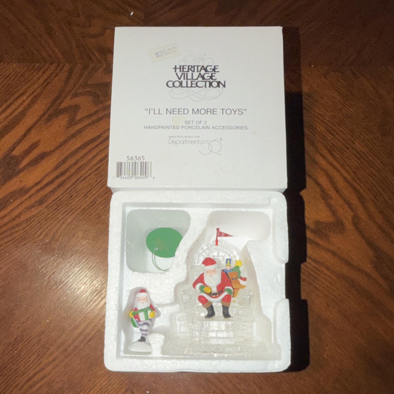 Department 56 Heritage Village Santa Set of 2 Handpainted Porcelain Christmas