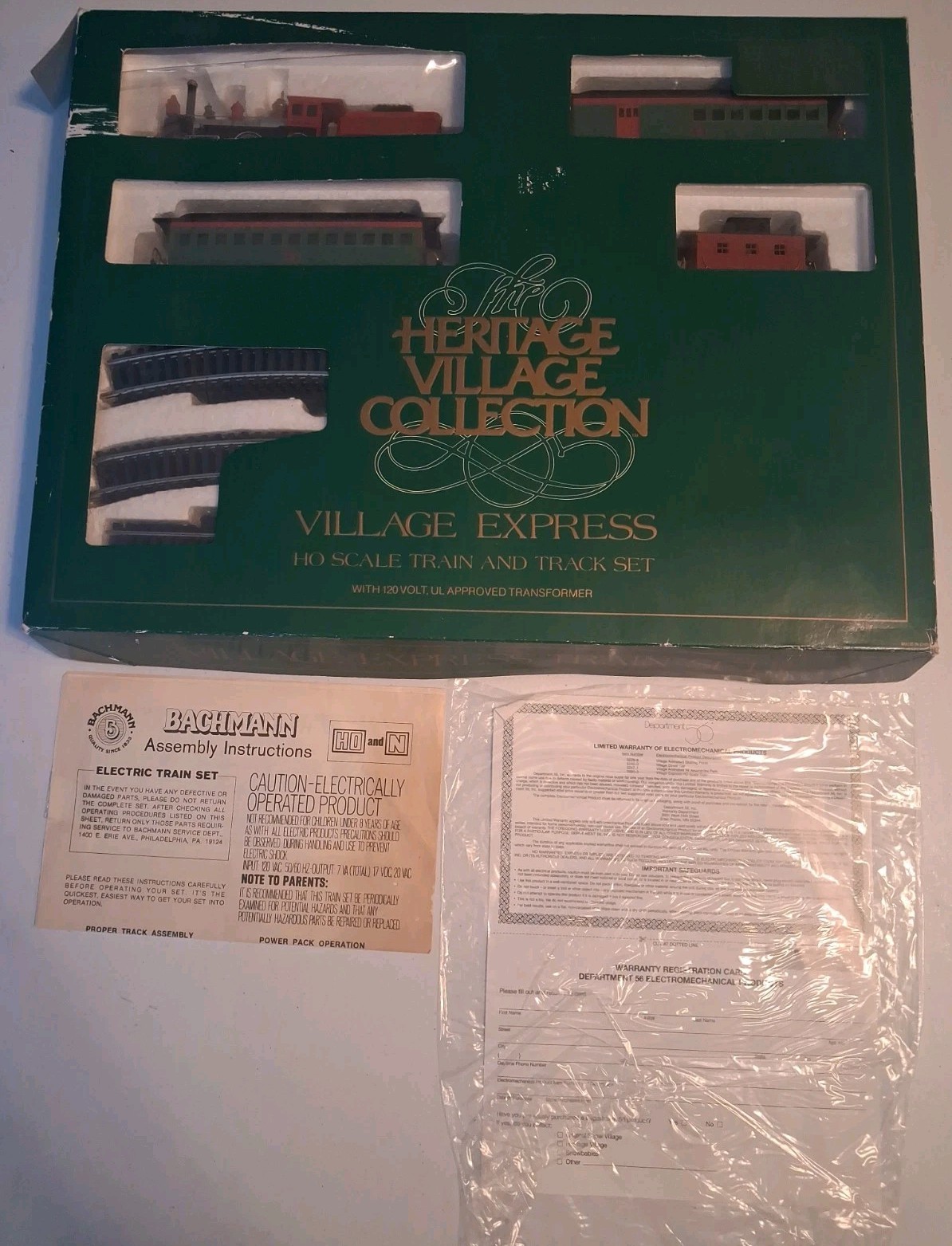 Vintage! Dept. 56 Bachmann Heritage Village Express HO Scale Electric Train Set