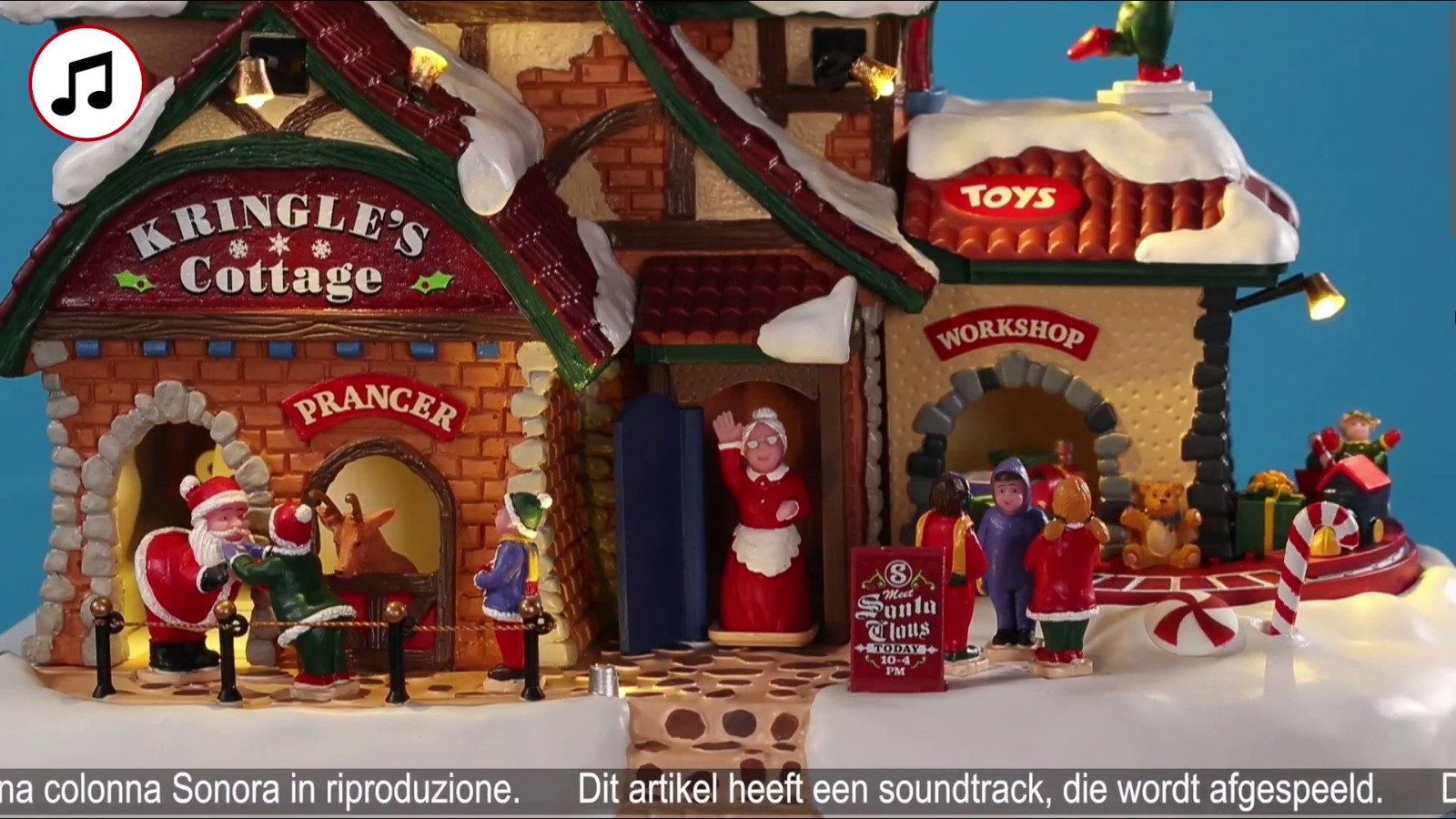 Lemax 2019 Animated Kringle’s Cottage Santa’s Wonderland #95462 Décor Accent