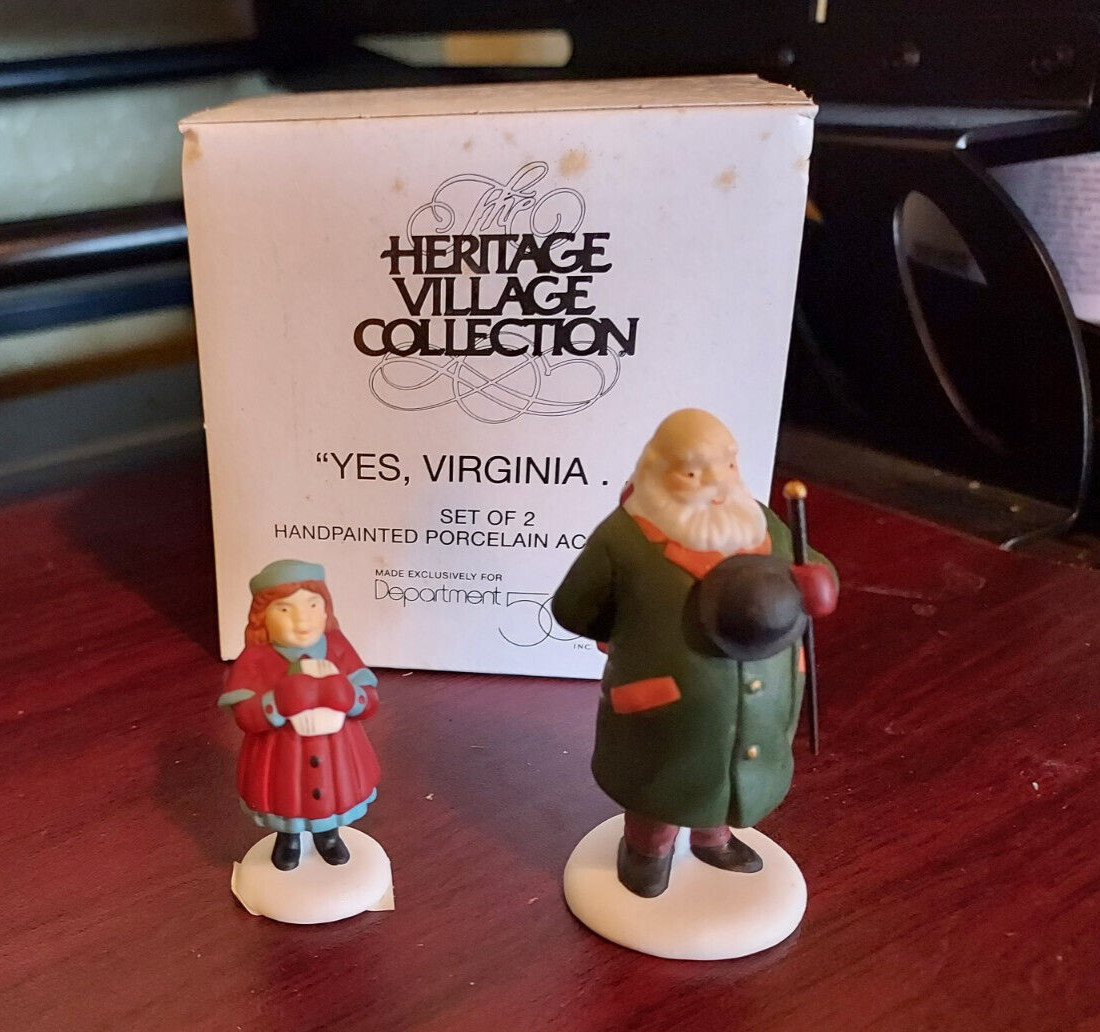 2 Pc DEPARTMENT 56 HERITAGE VILLAGE “Yes, Virginia …” #58890 w/Orig Box