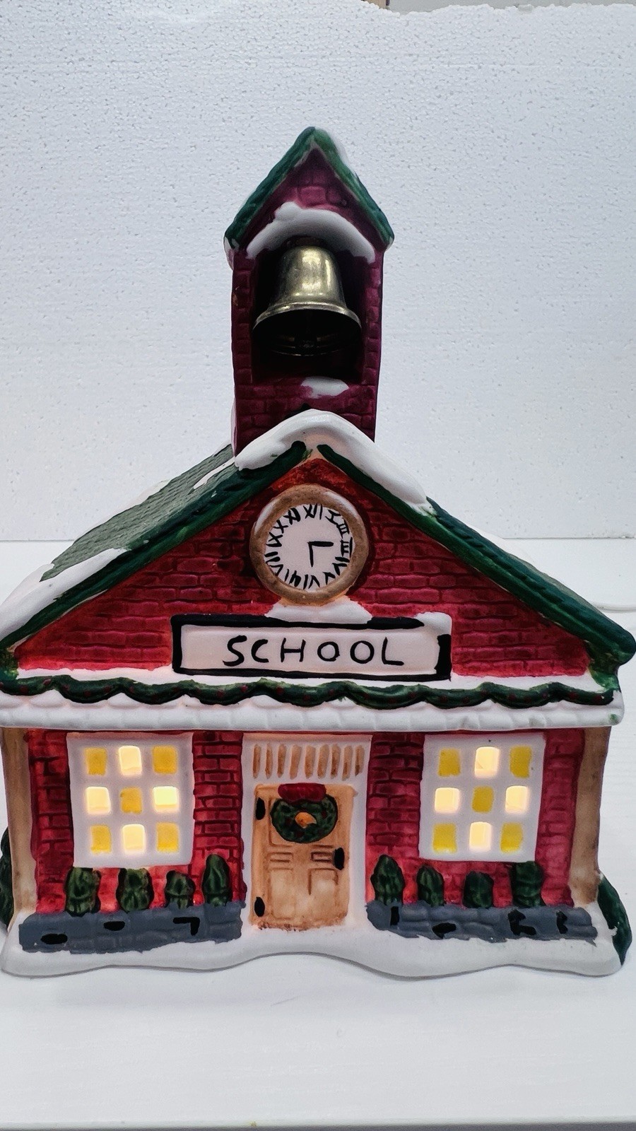 Hand Painted Porcelain Lighted House 1991 Vintage Caldor With Box