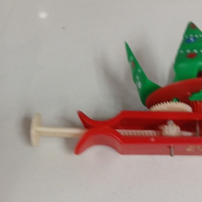3 Vintage Plastic Christmas Decorations. Spinning Toy Steven Adler, Brite Star