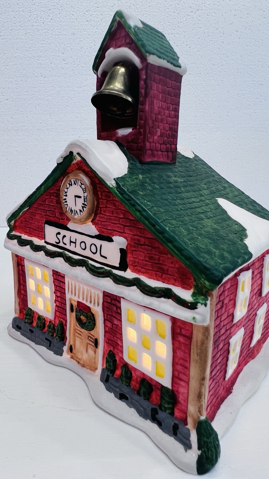 Hand Painted Porcelain Lighted House 1991 Vintage Caldor With Box