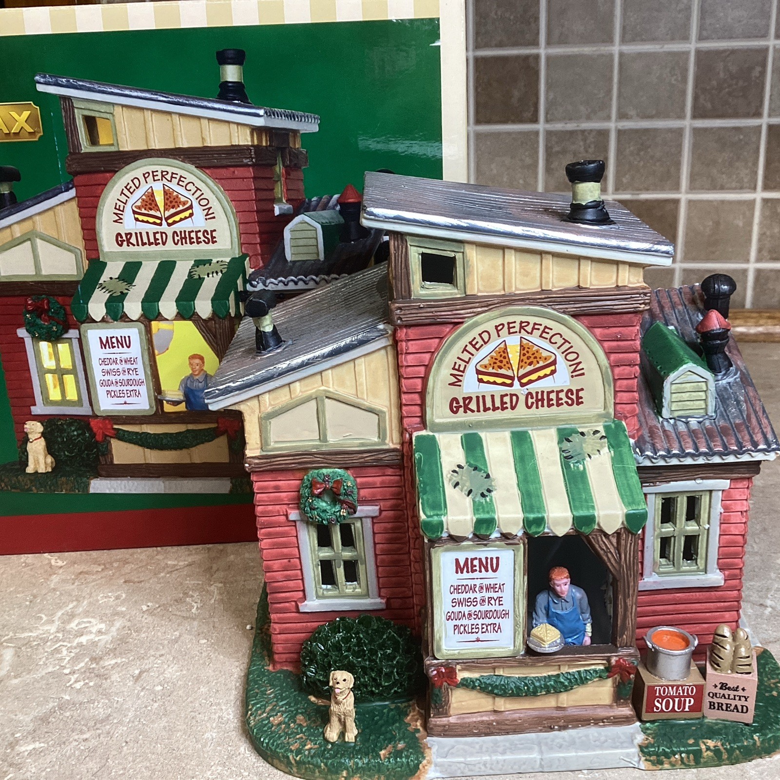 LEMAX Christmas Village Melted Perfection Grilled Cheese Store -with Light Cord