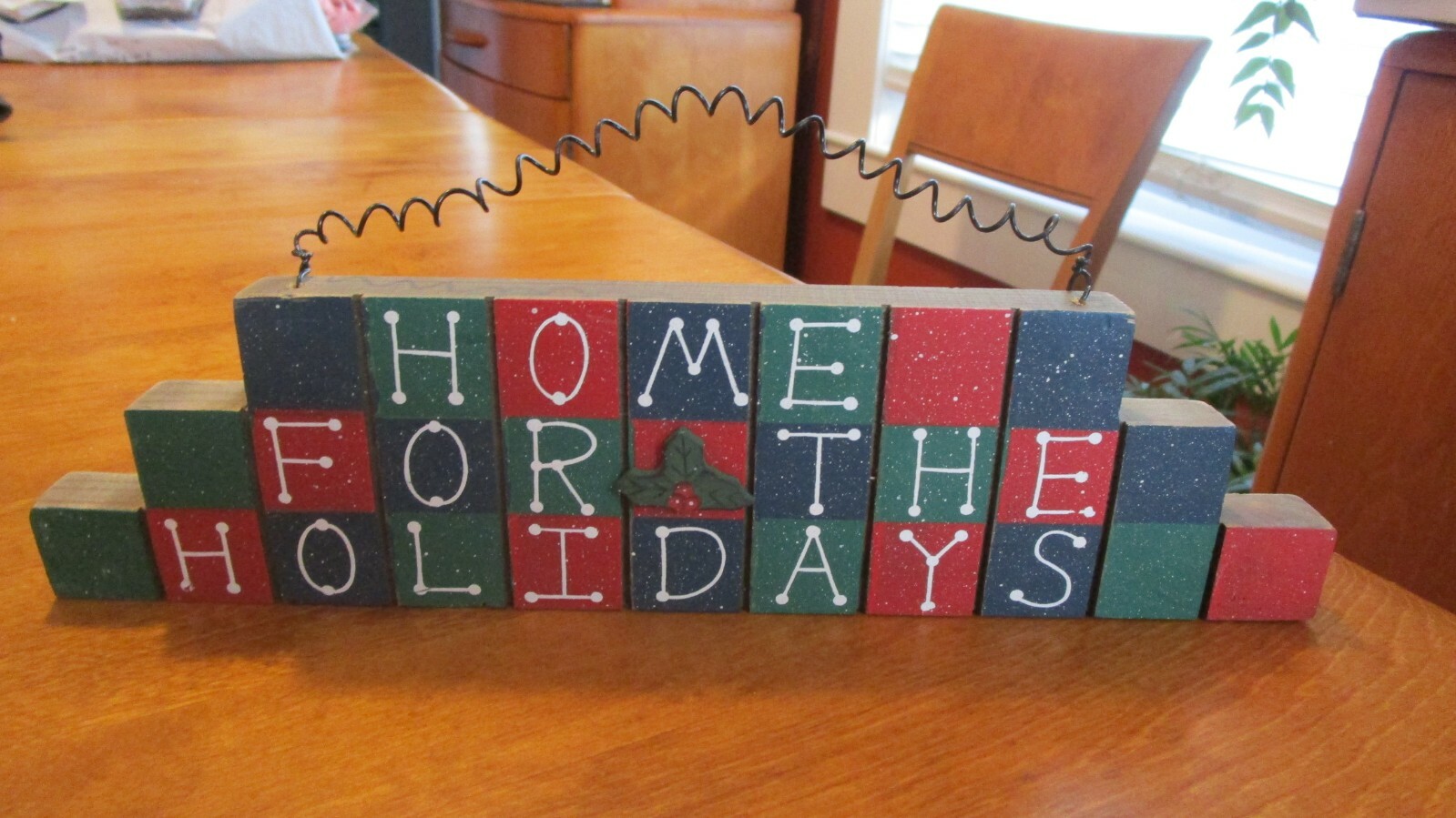 HOME FOR THE HOLIDAYS WOODEN SIGN OR SHELF SITTER