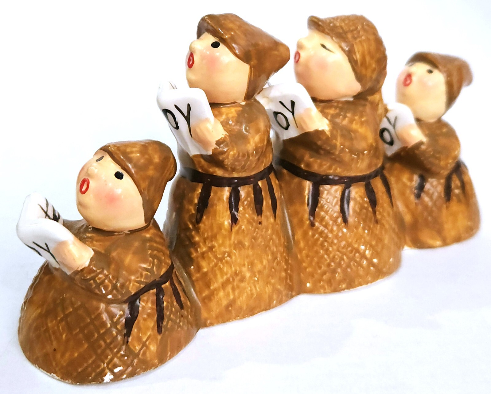 Dept 56 MONKS A CAROLING in a row singing Joy songbook Christmas Village figure