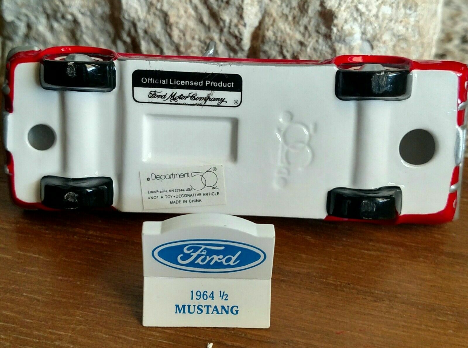 1964.5 Ford Mustang red #54951 Snow Village Department 56 -BUYER GUARANTEE