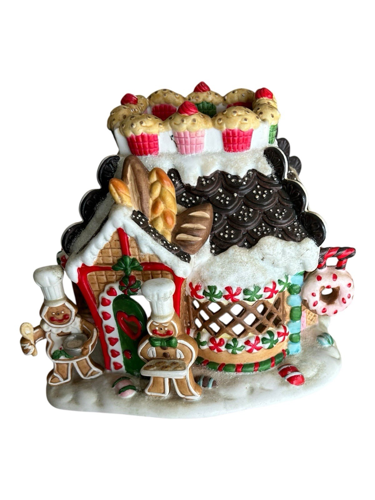 Gingerbread House Bakery Village #2 Partylite Candleholder Christmas Chefs