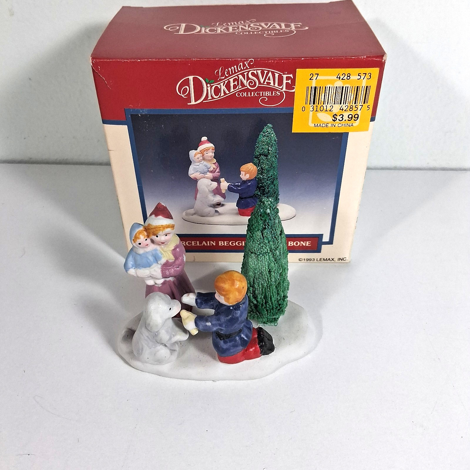 Lemax Dickensvale Collectibles Dog Begging for A Bone Porcelain 1993