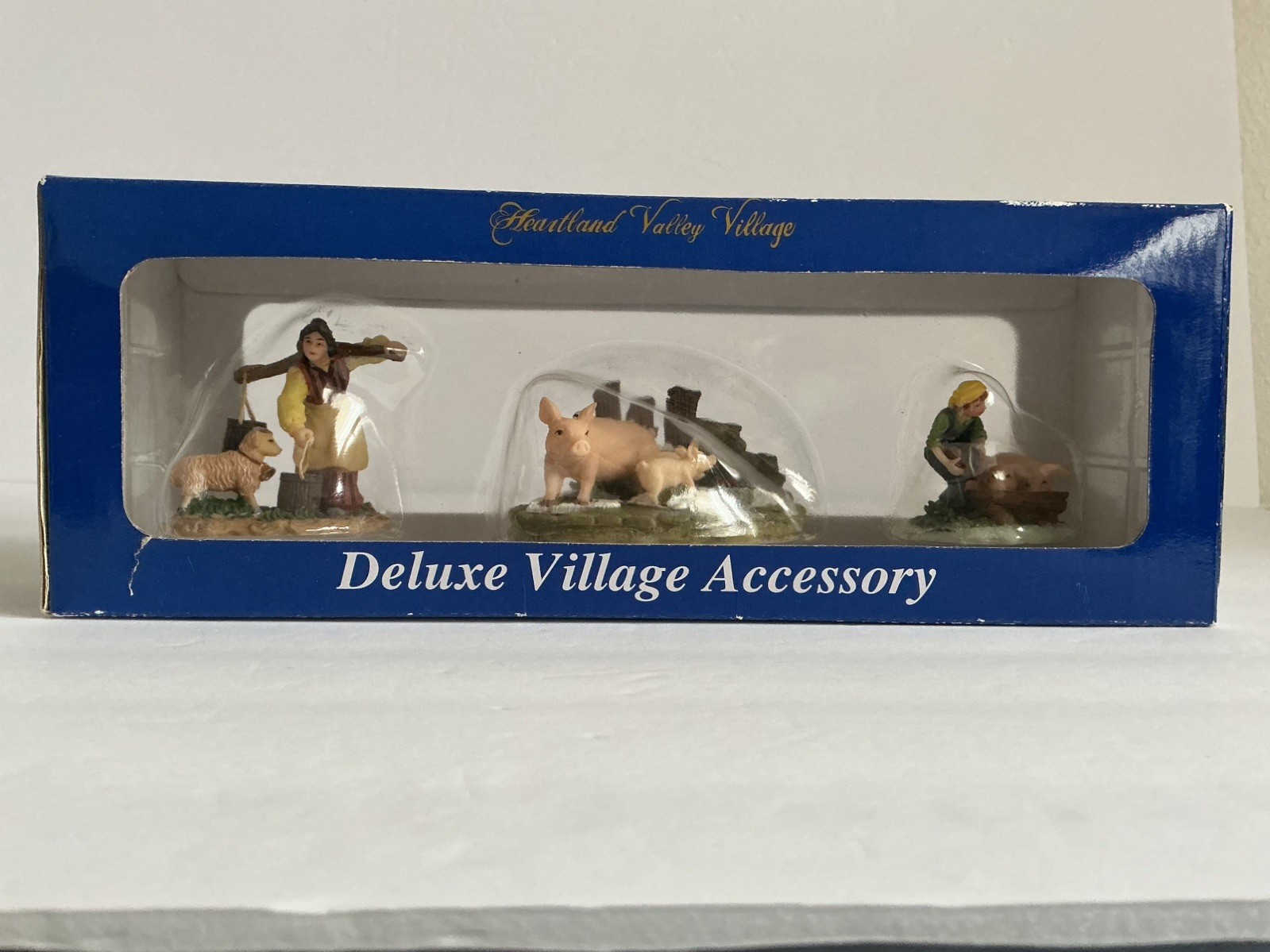 Heartland Valley Village 3pc Deluxe Accessory Lady/Lamb, Pig/Piglet, Lady/Pigs