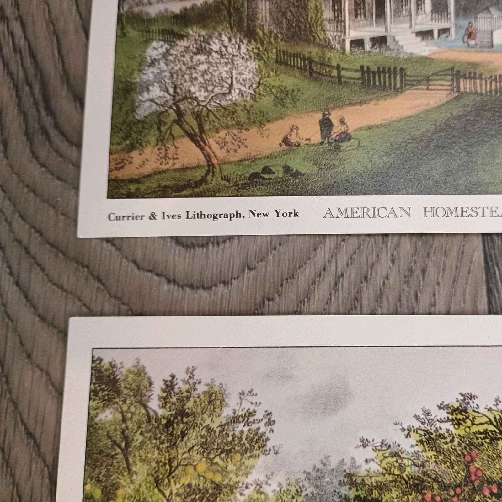 Currier and Ives Lithographs “American Homestead” Four Seasons Series set of 4