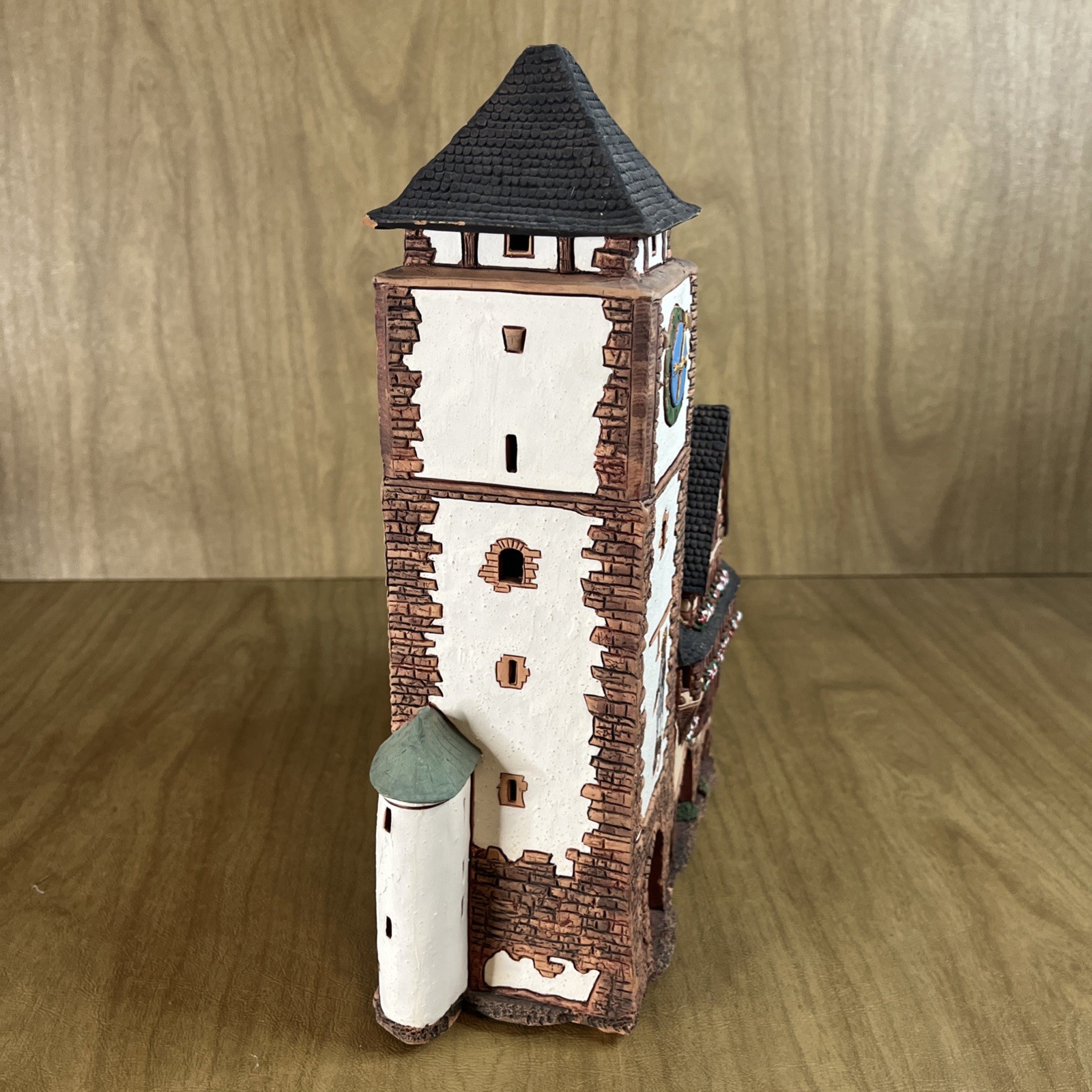 Ceramic Miniature Clay House Candle Holder Village Town Handmade Lithuania