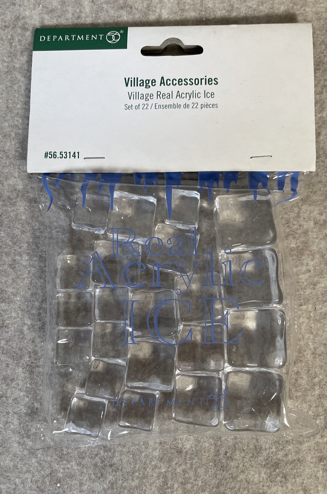 Dept 56 General Village Accessory “Real Acrylic Ice” #53141 Set Of 22 NEW