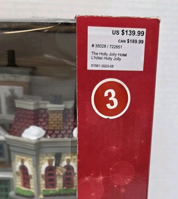 Lemax THE HOLLY JOLLY HOTEL #35028 ~ 2023 Village Facade LED Lit Scene